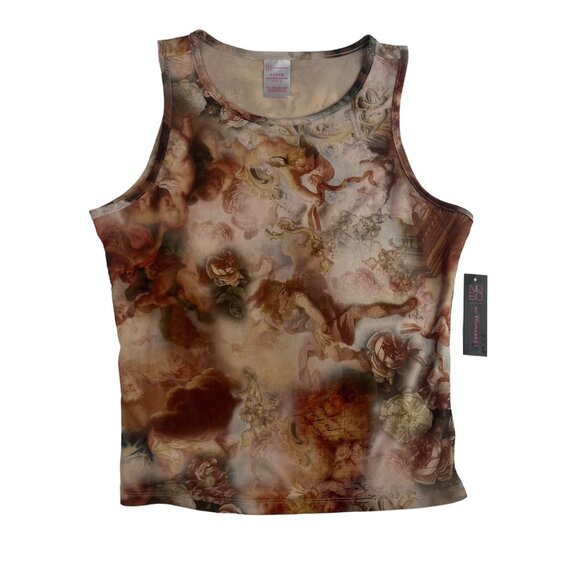 No Boundaries Sleeveless Tank Top Shirt Womens Large Angel Print New - Picture 2 of 11